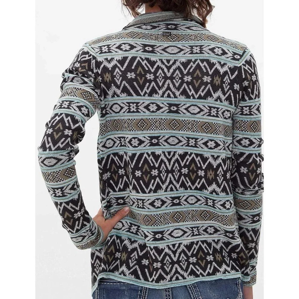 Billabong Show Me Waves Southwestern Drape Cardigan Cotton Blend S Festival Boho